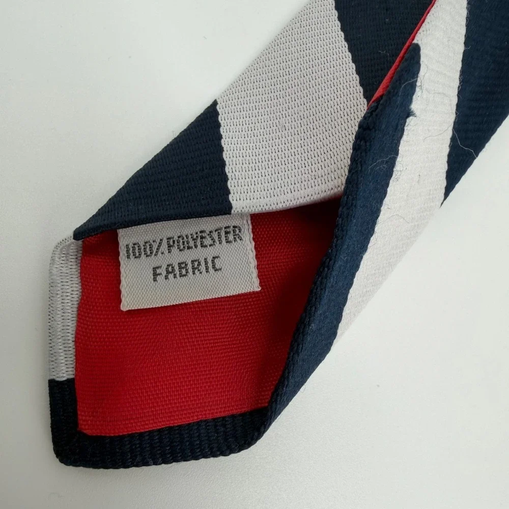 Bacons by Beau Brummell Tie Navy Gray Diagonal Stripe Vintage Classic